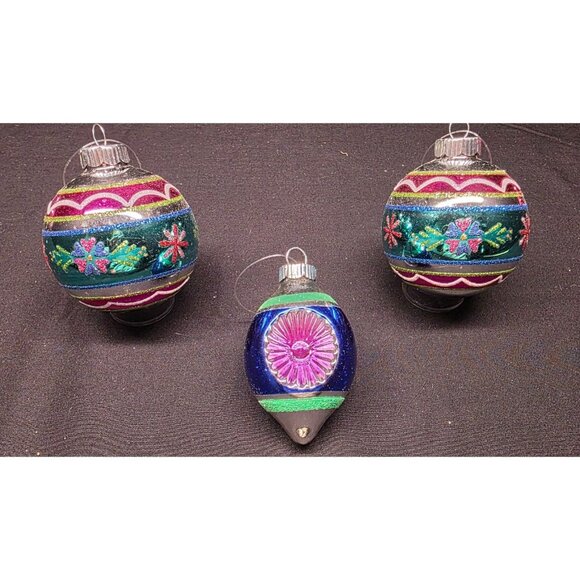 Christopher Radko Shiny Brite Vintage Style Glass Christmas Ornaments - Picture 1 of 7